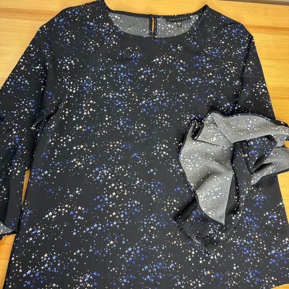 Sanctuary Blouse - Star Print with Ruffle Sleeves - Size MEDIUM M - Picture 10 of 11